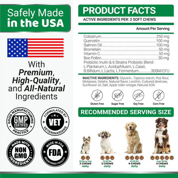 Dog Allergy Relief Chews Dog Itching Skin Relief Treatment Pills 170 Treats